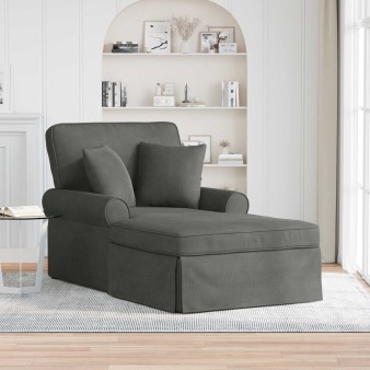 Fotel loungba szoknyával 3 pcs sötétszürke bársonyos szövet