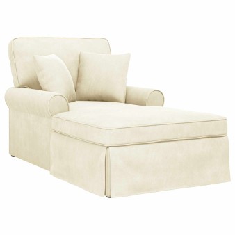 Fotel loungba szoknyával párnával 3 pcs krém bársonyos szövet