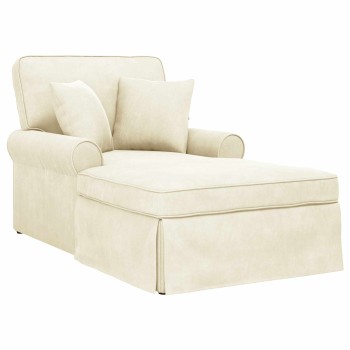 Fotel loungba szoknyával párnával 3 pcs krém bársonyos szövet
