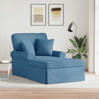 Fotel loungba szoknyával párnával 3 pcs kék bársonyos szövet