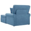 Fotel loungba szoknyával párnával 3 pcs kék bársonyos szövet
