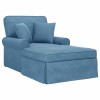 Fotel loungba szoknyával párnával 3 pcs kék bársonyos szövet