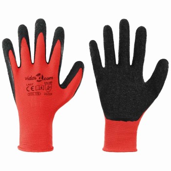 Munkakesztyűk 24 pcs piros és fekete 7 / s latex bevonat