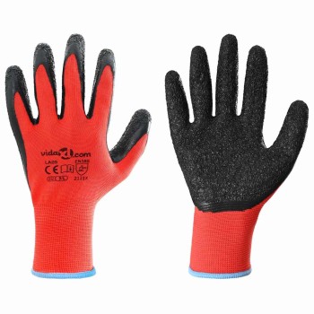 Munkakesztyűk 24 pcs piros és fekete 9 / l latex bevonat