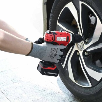 Munkakesztyűk 24 pcs szürke és fekete 9 / l poliészter