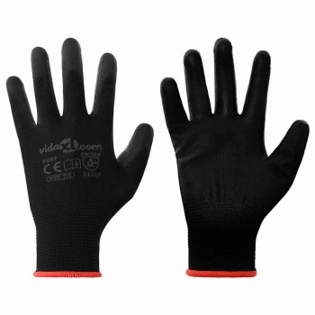 Munkakesztyűk 12 pcs fekete 7 / s poliészter