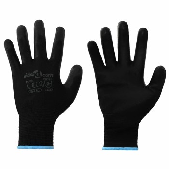 Munkakesztyűk 24 pcs fekete 9 / l poliészter