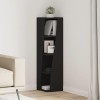 Sarokszekrény fekete 27,5x27x102cm faanyag