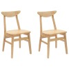 Étkező székek 2 pcs természetes 42 x 47.5 x 81 cm tömör gumi fa