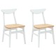 Étkező székek 2 pcs fehér 42 x 47.5 x 81 cm tömör gumi fa