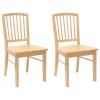 Étkező székek 2 pcs természetes 50 x 52,5 x 91 cm tömör gumi fa