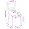 Étkező székek 2 pcs természetes 50 x 52,5 x 91 cm tömör gumi fa