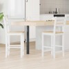 Étkező székek 2 pcs tömör gumi fa fehér 40 x 47,5 x 99,5 cm