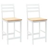 Étkező székek 2 pcs tömör gumi fa fehér 40 x 47,5 x 99,5 cm