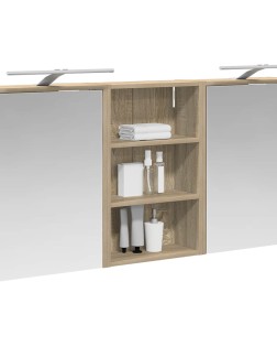 Fürdőszobai szekrény szett 3 pcs 126 x 16 x 62.5 cm faanyag