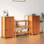 Széf 2 pcs faggyú barna 39 x 34,5 x 80 cm tömör fenyőfa