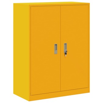 Tárolószekrény mustár sárga 80 x 40 x 105 cm acél