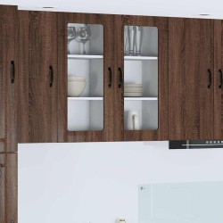 Fali konyhaszekrény 2 pcs barna tölgy 40 x 31 x 80 cm faanyag