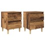 Ágy szekrények fiókkal 2 pcs öreg fa 40 x 35 x 50 cm faanyag