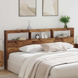 Fejtámla led -es lámpákkal öreg fa 220 x 17 x 102 cm faanyag
