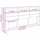Fejtámla led -es lámpákkal öreg fa 220 x 17 x 102 cm faanyag