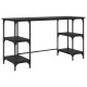 Asztal polcokkal fekete tölgy 140 x 50 x 75 cm faanyag