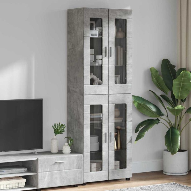 Magasfiú polcokkal florin beton szürke 60 x 35 x 182 cm faanyag