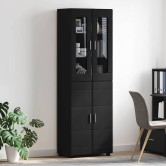Magasfiú polcokkal florin fekete 60 x 35 x 182 cm faanyag Magasfiú polcokkal florin fekete 60 x 35 x 182 cm faanyag