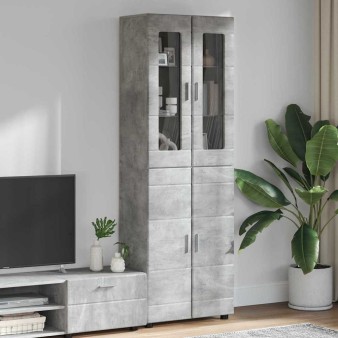 Magasfiú polcokkal florin beton szürke 60 x 35 x 182 cm faanyag