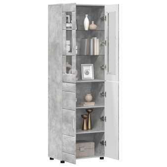 Magasfiú polcokkal florin beton szürke 60 x 35 x 182 cm faanyag
