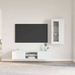 Tv szekrény garnitúra fiókkal polcokkal tárolóval fehér faanyag