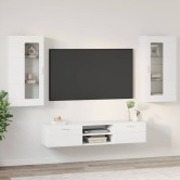 Tv szekrény garnitúra fiókkal florin 3 pcs fehér faanyag Tv szekrény garnitúra fiókkal florin 3 pcs fehér faanyag