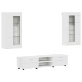 Tv szekrény garnitúra fiókkal florin 3 pcs fehér faanyag Tv szekrény garnitúra fiókkal florin 3 pcs fehér faanyag