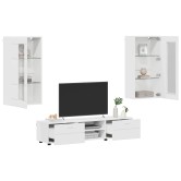 Tv szekrény garnitúra fiókkal florin 3 pcs fehér faanyag Tv szekrény garnitúra fiókkal florin 3 pcs fehér faanyag