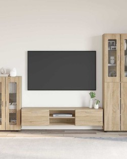 Tv szekrény garnitúra fiókkal florin 3 pcs sonoma tölgy faanyag