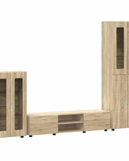 Tv szekrény garnitúra fiókkal florin 3 pcs sonoma tölgy faanyag