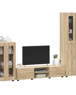 Tv szekrény garnitúra fiókkal florin 3 pcs sonoma tölgy faanyag