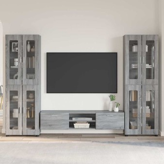 Tv szekrény garnitúra florin 3 pcs szürke sonoma faanyag