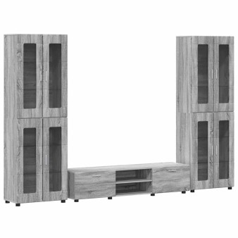Tv szekrény garnitúra florin 3 pcs szürke sonoma faanyag