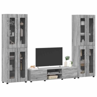 Tv szekrény garnitúra florin 3 pcs szürke sonoma faanyag