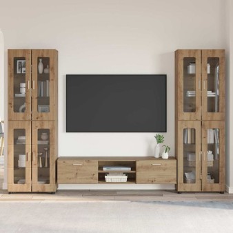 Tv szekrény garnitúra florin 3 pcs artisan tölgy faanyag