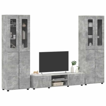 Tv szekrény garnitúra fiókkal florin 3 pcs beton szürke faanyag
