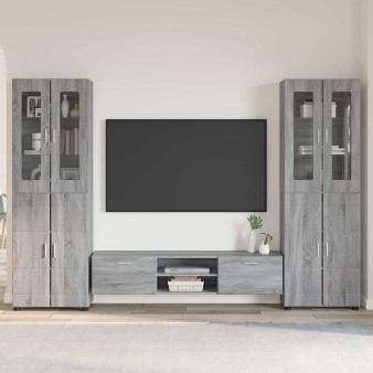 Tv szekrény garnitúra florin 3 pcs szürke sonoma faanyag