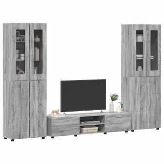 Tv szekrény garnitúra florin 3 pcs szürke sonoma faanyag
