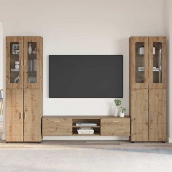 Tv szekrény garnitúra florin 3 pcs artisan tölgy faanyag