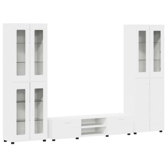 Tv szekrény garnitúra fiókkal florin 3 pcs fehér faanyag