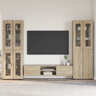 Tv szekrény garnitúra fiókkal florin 3 pcs sonoma tölgy faanyag