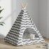 Kiskedvenc teepee párnával fehér és szürke 50 x 50 x 60 cm