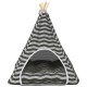 Kiskedvenc teepee párnával fehér és szürke 60 x 60 x 70 cm