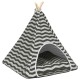 Kiskedvenc teepee párnával fehér és szürke 60 x 60 x 70 cm